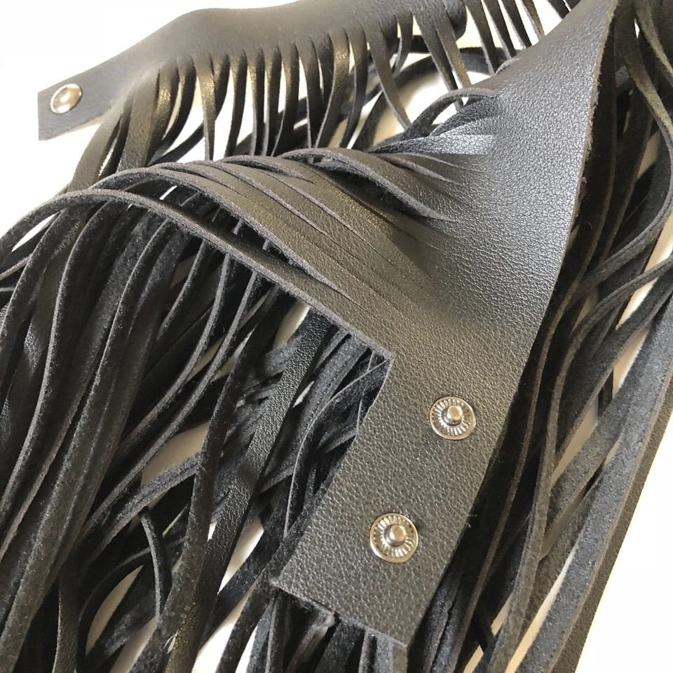 Black Leather Collar Tassel Necklace