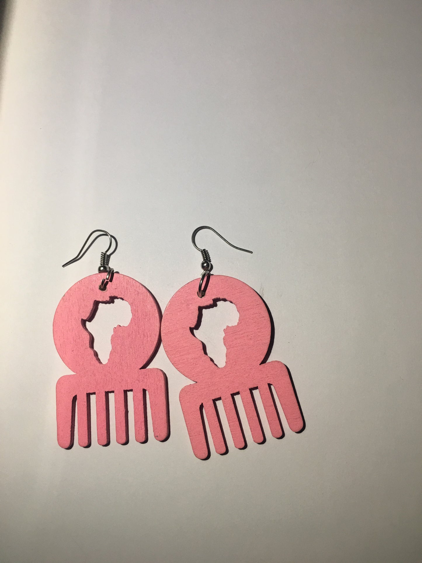 Small afro comb earrings