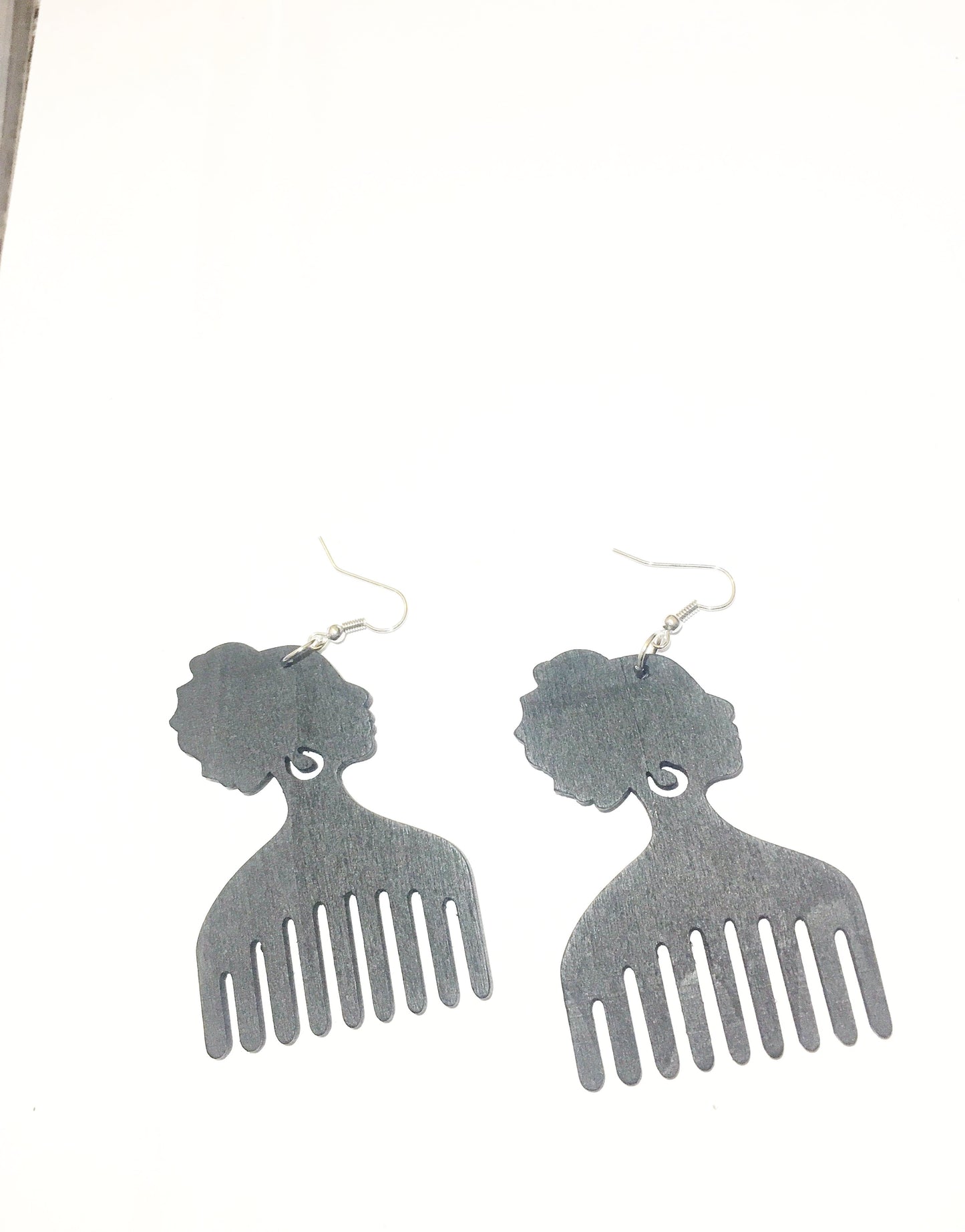 Afro Head - Afro Comb Wooden Earrings