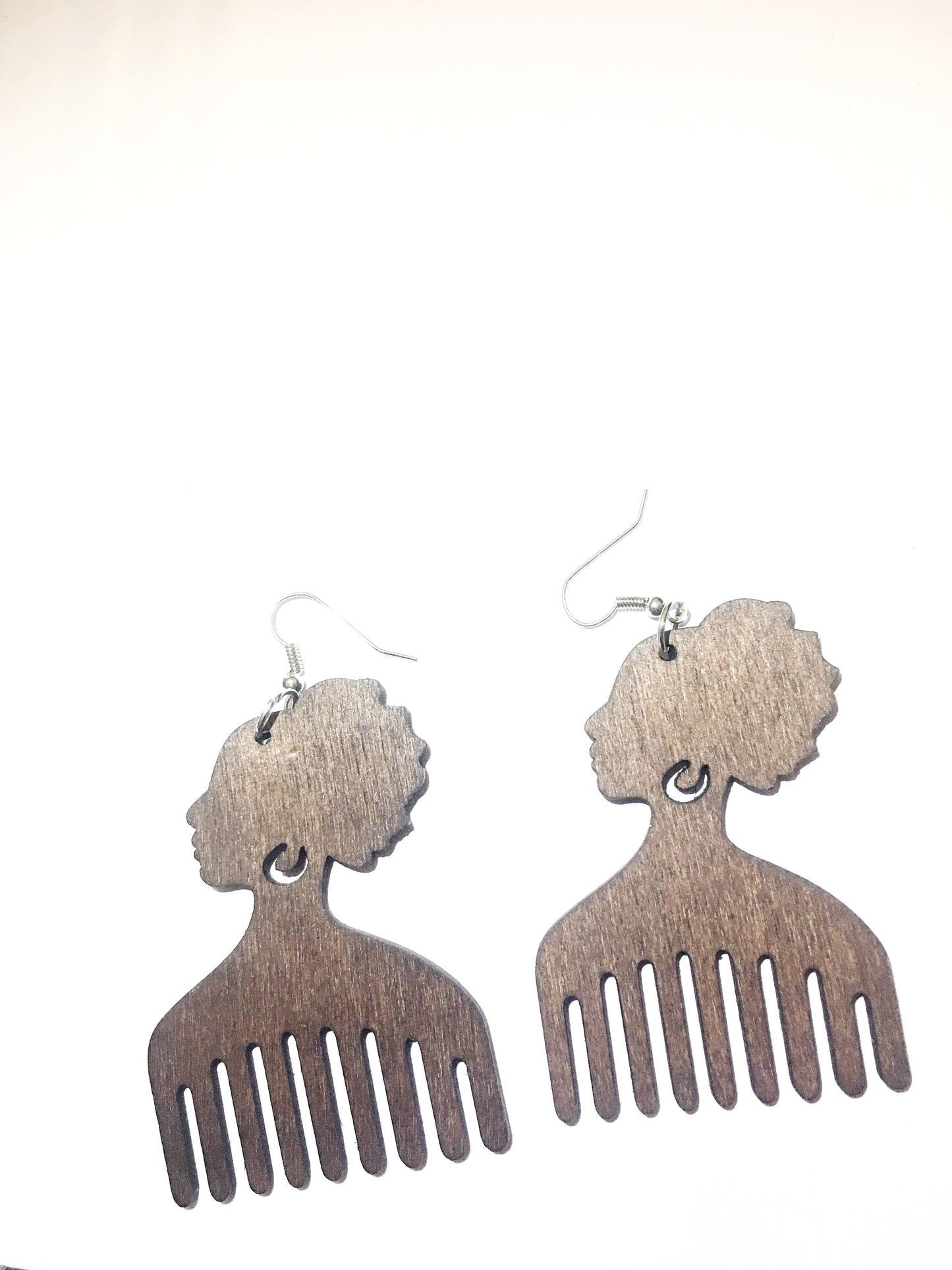 Afro Head - Afro Comb Wooden Earrings