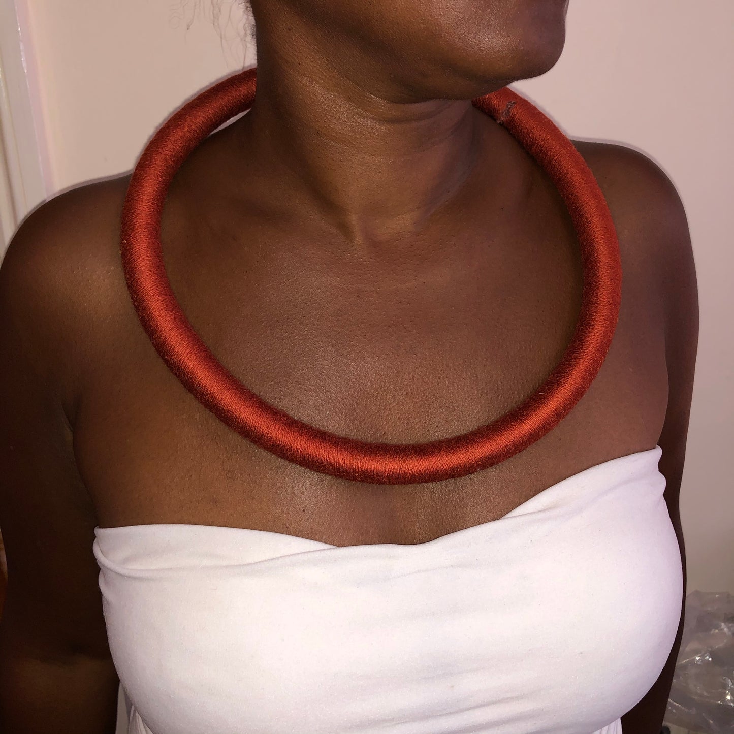 Bronze circular statement necklace - South African necklace