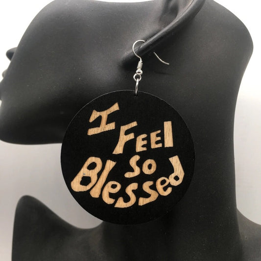 I feel so blessed - Wooden Earrings