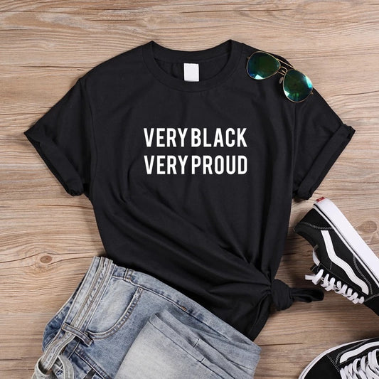 Very Black Very Proud Unisex Slogan T Shirts - t-shirt