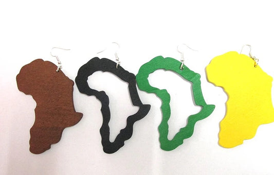 Africa earrings - green wooden earrings
