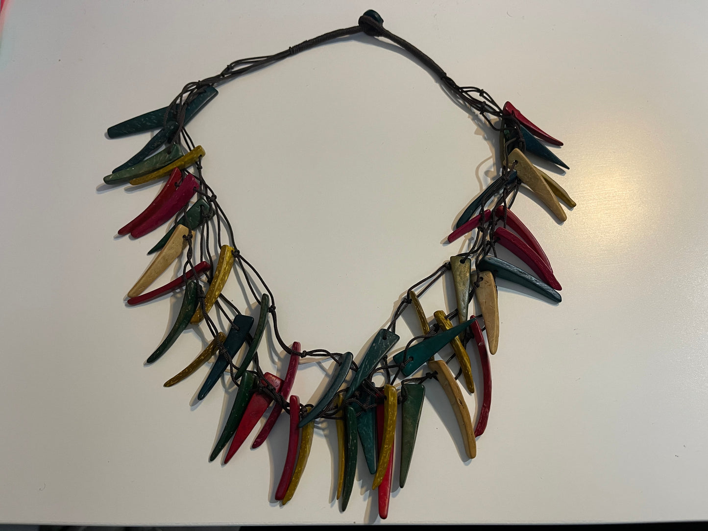 Coconut shell statement necklace