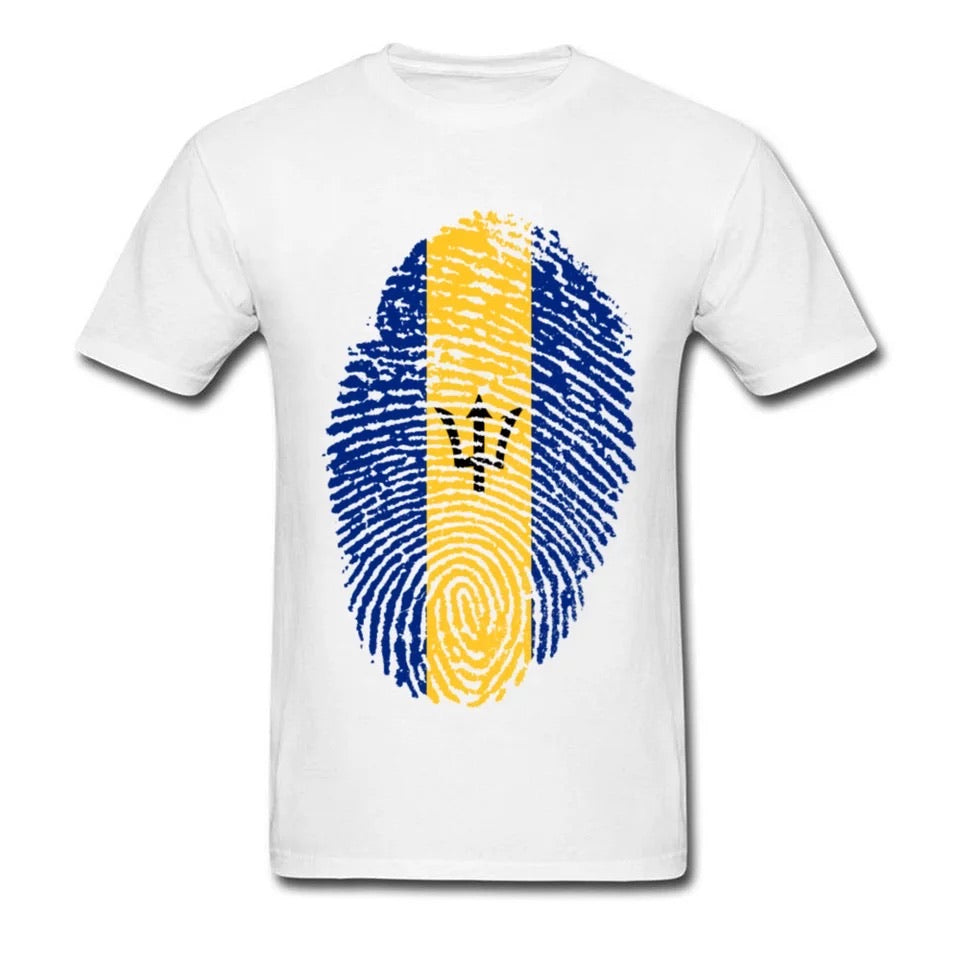 Barbados Flag Fingerprint - t-shirt