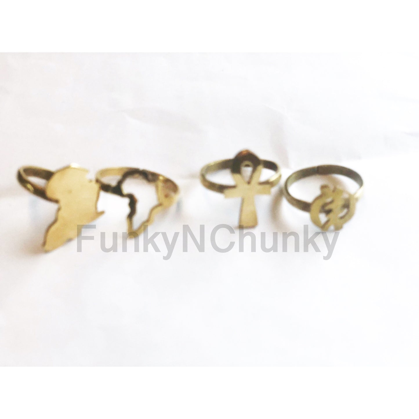 Adinkra symbol ring -brass